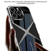 For iPhone 16 Pro GKK Leather Electroplating Supersonic Speed Shockproof Phone Case(Carbon Fibre)