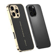 For iPhone 16 Pro Max GKK Plated Plain Leather Shockproof Phone Case(Black) - iPhone 16 Pro Max Cases by GKK | Online Shopping South Africa | PMC Jewellery | Buy Now Pay Later Mobicred