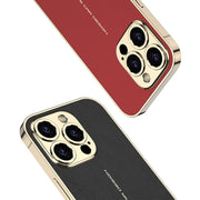 For iPhone 16 Pro GKK Plated Plain Leather Shockproof Phone Case(Black)