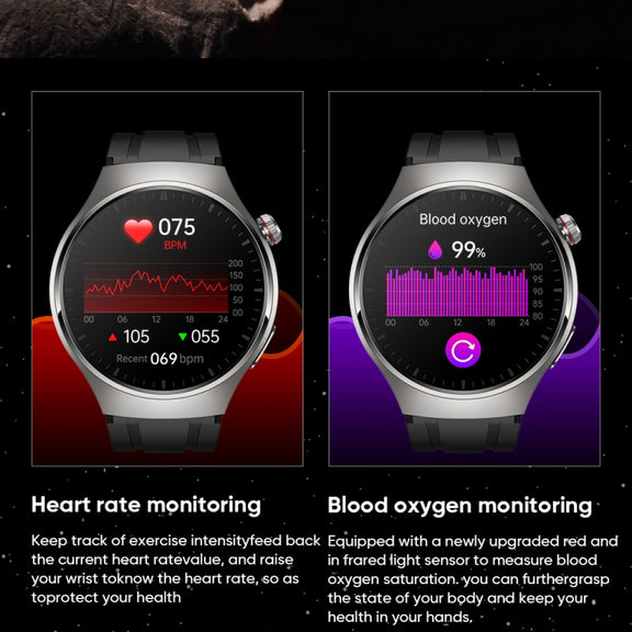 MT200 1.43 inch AMOLED IP67 Steel Band Smart Call Watch, Support ECG(Black)