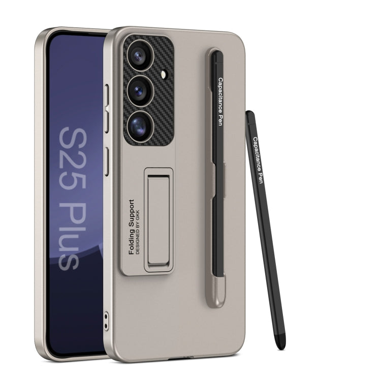 For Samsung Galaxy S25 5G GKK Ultra-thin Holder Phone Case with Pen Slots & Stylus Pen(Titanium Gray) - free shipping - PMC Jewellery - Order now!