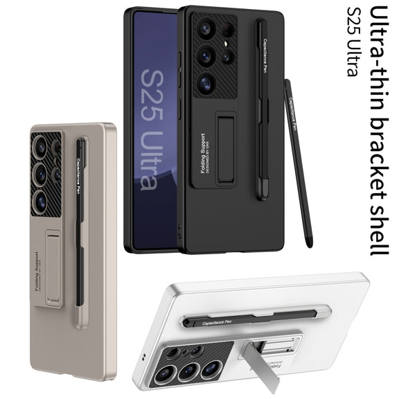 For Samsung Galaxy S25+ 5G GKK Ultra-thin Holder Phone Case with Pen Slots & Stylus Pen(Titanium Gray)