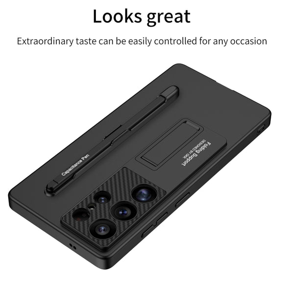 For Samsung Galaxy S25+ 5G GKK Ultra-thin Holder Phone Case with Pen Slots & Stylus Pen(Titanium Gray)