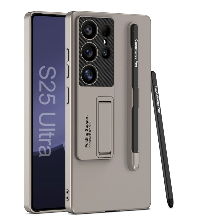 For Samsung Galaxy S25 Ultra 5G GKK Ultra-thin Holder Phone Case with Pen Slots & Stylus Pen(Titanium Gray) - free shipping - PMC Jewellery - Order now!