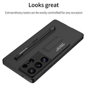 For Samsung Galaxy S25 Ultra 5G GKK Ultra-thin Holder Phone Case with Pen Slots & Stylus Pen(Titanium Gray)