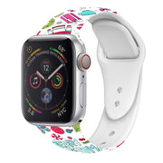 For Apple Watch 46mm / 49mm / 45mm / 44mm Christmas Pattern Silicone Watch Band(Funny Christmas)