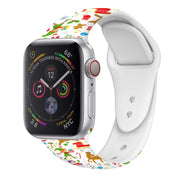 For Apple Watch 46mm / 49mm / 45mm / 44mm Christmas Pattern Silicone Watch Band(Childlike Christmas 2)