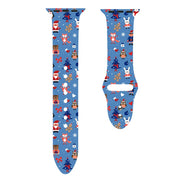 For Apple Watch 46mm / 49mm / 45mm / 44mm Christmas Pattern Silicone Watch Band(Animal Christmas)