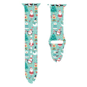 For Apple Watch 46mm / 49mm / 45mm / 44mm Christmas Pattern Silicone Watch Band(Snow Christmas)