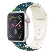 For Apple Watch 42mm / 41mm / 40mm / 38mm Christmas Pattern Silicone Watch Band(Merry Christmas)