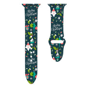 For Apple Watch 42mm / 41mm / 40mm / 38mm Christmas Pattern Silicone Watch Band(Merry Christmas)