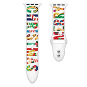 For Apple Watch 42mm / 41mm / 40mm / 38mm Christmas Pattern Silicone Watch Band(Colorful Christmas)