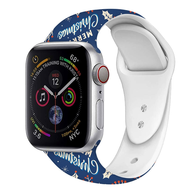 For Apple Watch 42mm / 41mm / 40mm / 38mm Christmas Pattern Silicone Watch Band(Christmas Starry Sky) - free shipping - PMc TechLife - Order now!