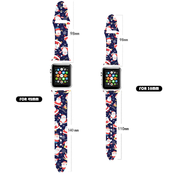 For Apple Watch 42mm / 41mm / 40mm / 38mm Christmas Pattern Silicone Watch Band(Happy Bear)