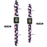 For Apple Watch 42mm / 41mm / 40mm / 38mm Christmas Pattern Silicone Watch Band(Happy Bear)