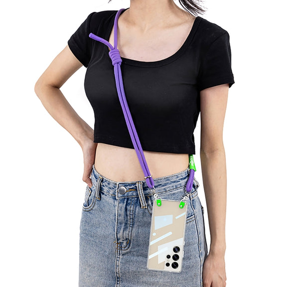 For Samsung Galaxy S25 Ultra 5G GKK Space Series Full Coverage Phone Case with Crossbody Rope(Purple)