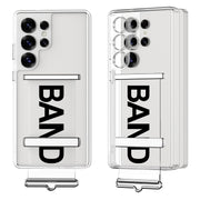 For Samsung Galaxy S25 Ultra 5G GKK Space Series Clear Wristband Holder Phone Case(Transparent Black)