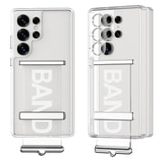 For Samsung Galaxy S25 Ultra 5G GKK Space Series Clear Wristband Holder Phone Case(Transparent Silver)