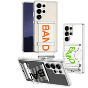 For Samsung Galaxy S25 Ultra 5G GKK Space Series Clear Wristband Holder Phone Case(Transparent Silver)