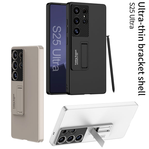 For Samsung Galaxy S25 Ultra 5G GKK Ultra-thin Shockproof Phone Case with Holder / Pen(Silver)