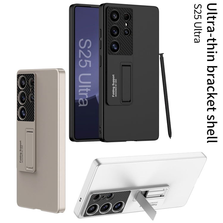 For Samsung Galaxy S25 Ultra 5G GKK Ultra-thin Shockproof Phone Case with Holder / Pen(Silver)