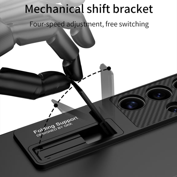 For Samsung Galaxy S25 Ultra 5G GKK Ultra-thin Shockproof Phone Case with Holder / Pen(Silver)