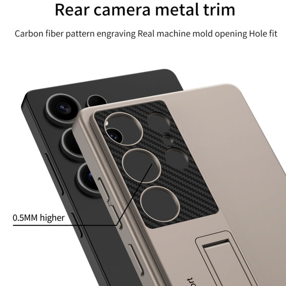 For Samsung Galaxy S25 Ultra 5G GKK Ultra-thin Shockproof Phone Case with Holder / Pen(Silver)