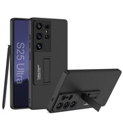 For Samsung Galaxy S25 Ultra 5G GKK Ultra-thin Shockproof Phone Case with Holder / Pen(Black)