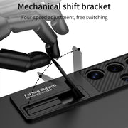 For Samsung Galaxy S25 Ultra 5G GKK Ultra-thin Shockproof Phone Case with Holder / Pen(Black)