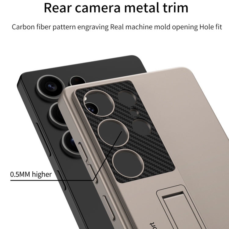 For Samsung Galaxy S25 Ultra 5G GKK Ultra-thin Shockproof Phone Case with Holder / Pen(Titanium Gray)