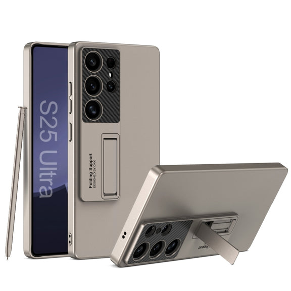 For Samsung Galaxy S25 Ultra 5G GKK Ultra-thin Shockproof Phone Case with Holder / Pen(Titanium Gray)