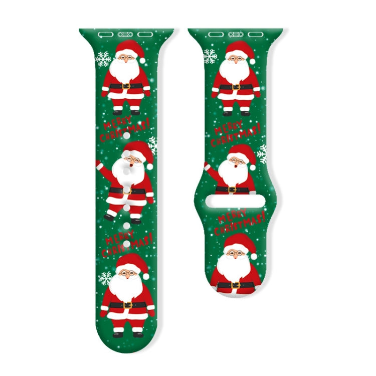 For Apple Watch 42mm / 41mm / 40mm / 38mm Christmas Pattern Reverse Buckle Silicone Watch Band(Santa Claus Snow) - free shipping - PMc TechLife - Order now!