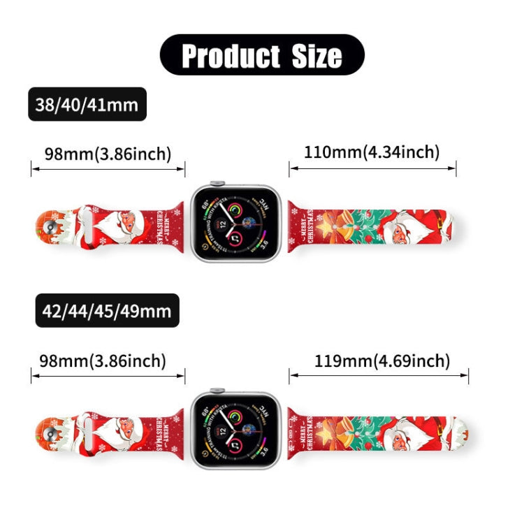 For Apple Watch 46mm / 49mm / 45mm / 44mm Christmas Pattern Reverse Buckle Silicone Watch Band(Fun Christmas Gift) - free shipping - PMc TechLife - Order now!