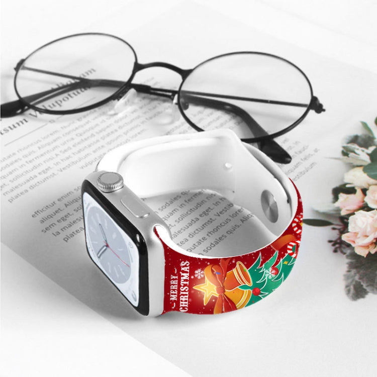 For Apple Watch 46mm / 49mm / 45mm / 44mm Christmas Pattern Reverse Buckle Silicone Watch Band(Fun Christmas Gift) - free shipping - PMc TechLife - Order now!