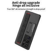 For Samsung Galaxy S25 Ultra 5G GKK Ultra-thin Wristband Shockproof Phone Case with Holder(Carbon Fiber)