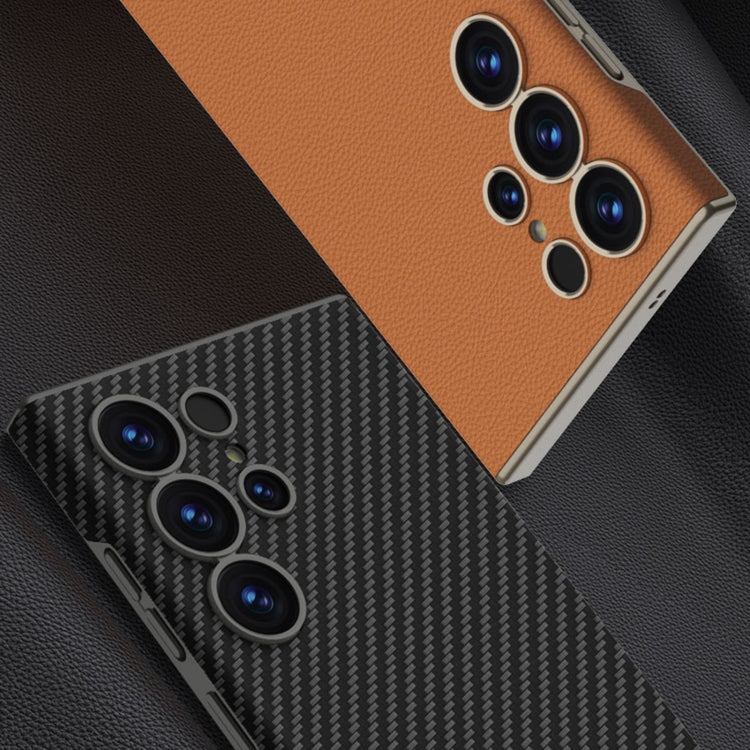 For Samsung Galaxy S25 Ultra 5G GKK Skin-feeling Leather Curved Phone Case(Orange)