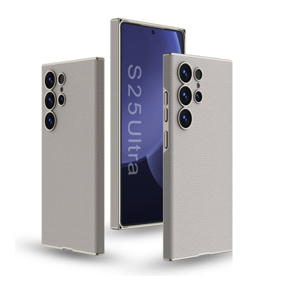 For Samsung Galaxy S25 Ultra 5G GKK Skin-feeling Leather Curved Phone Case(Titanium Gray)
