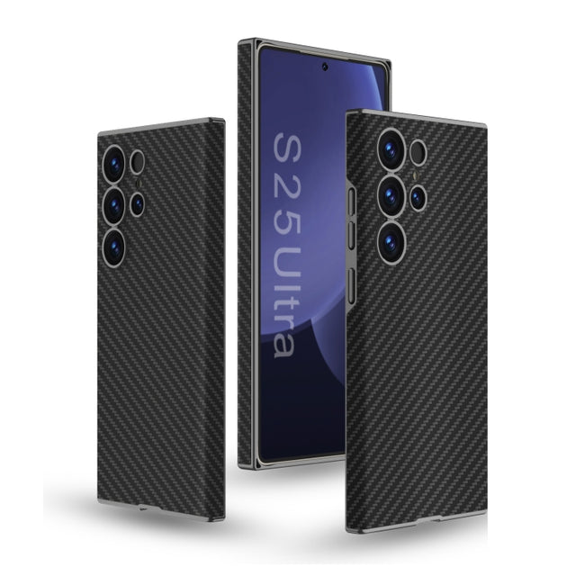 For Samsung Galaxy S25 Ultra 5G GKK Skin-feeling Leather Curved Phone Case(Carbon Fiber)