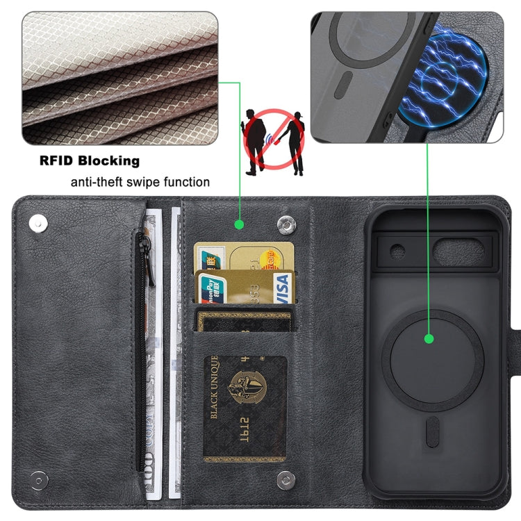 For Google Pixel 8a ViLi GVB Series MagSafe Magnetic RFID Leather Phone Case(Black) - free shipping - PMC Jewellery - Order now!