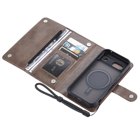 For Google Pixel 8a ViLi GVB Series MagSafe Magnetic RFID Leather Phone Case(Coffee)