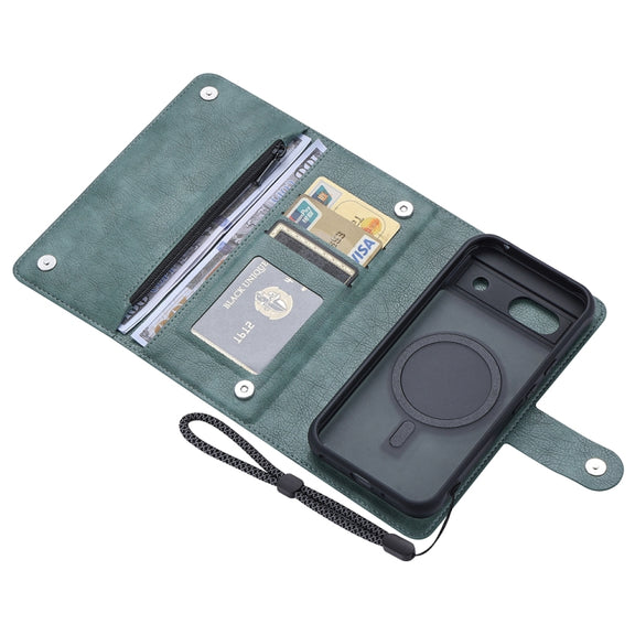 For Google Pixel 8a ViLi GVB Series MagSafe Magnetic RFID Leather Phone Case(Green)