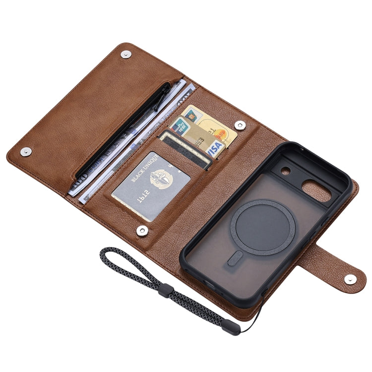 For Google Pixel 8a ViLi GVB Series MagSafe Magnetic RFID Leather Phone Case(Brown) - Google Cases by ViLi | Online Shopping South Africa | PMC Jewellery | Buy Now Pay Later Mobicred