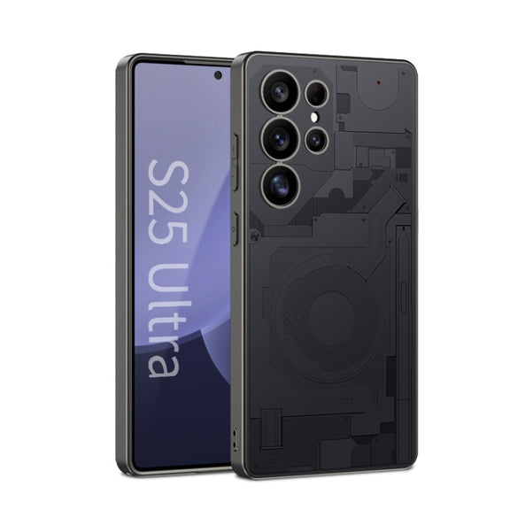 For Samsung Galaxy S25 Ultra 5G GKK AG Craft Skin Feel Circuit Diagram Edition Full Coverage Phone Case(Black)