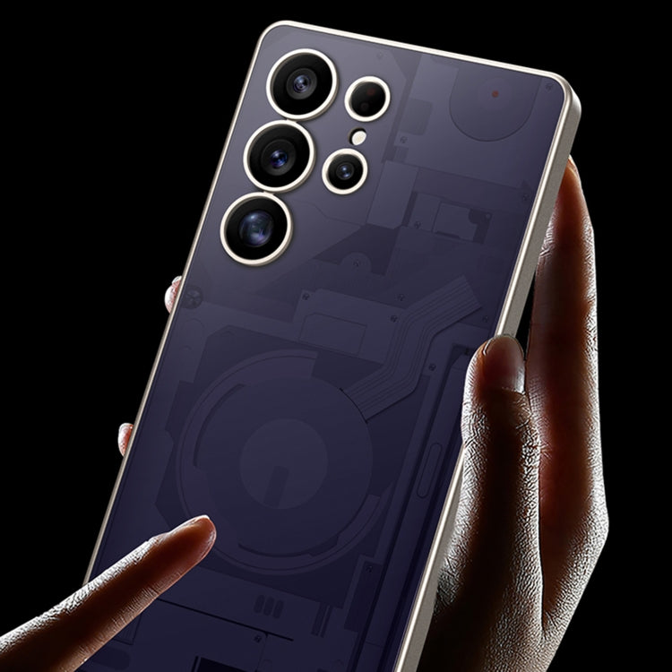 For Samsung Galaxy S25 Ultra 5G GKK AG Craft Skin Feel Circuit Diagram Edition Full Coverage Phone Case(Titanium Gray)