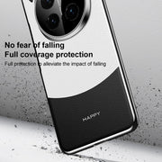 For Honor Magic6 Pro Panda 2 Plain Leather PC Phone Case(Black Red)