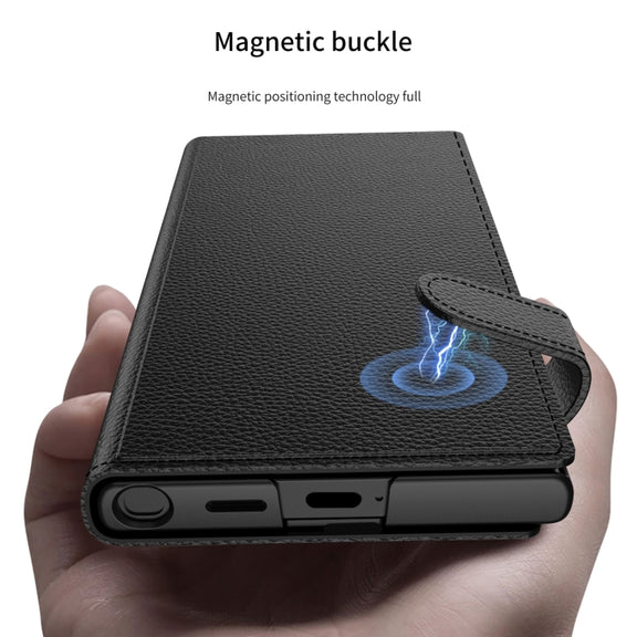 For Samsung Galaxy S25 5G GKK Flip Wallet Leather Phone Case(Carbon Fiber Texture)