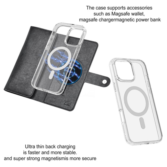 For iPhone 16 Pro Max ViLi GVS-C Series MagSafe Magnetic RFID Leather Flip Phone Case(Black)
