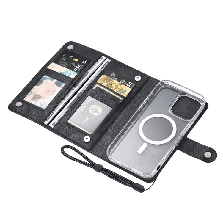 For iPhone 16 Pro ViLi GVS-C Series MagSafe Magnetic RFID Leather Flip Phone Case(Black) - free shipping - PMC Jewellery - Order now!