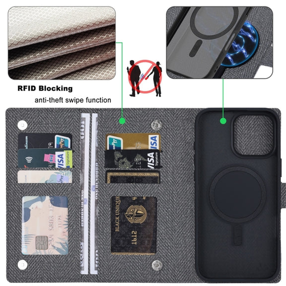For iPhone 16 Pro ViLi GBS Series MagSafe Magnetic RFID Leather Flip Phone Case(Black)