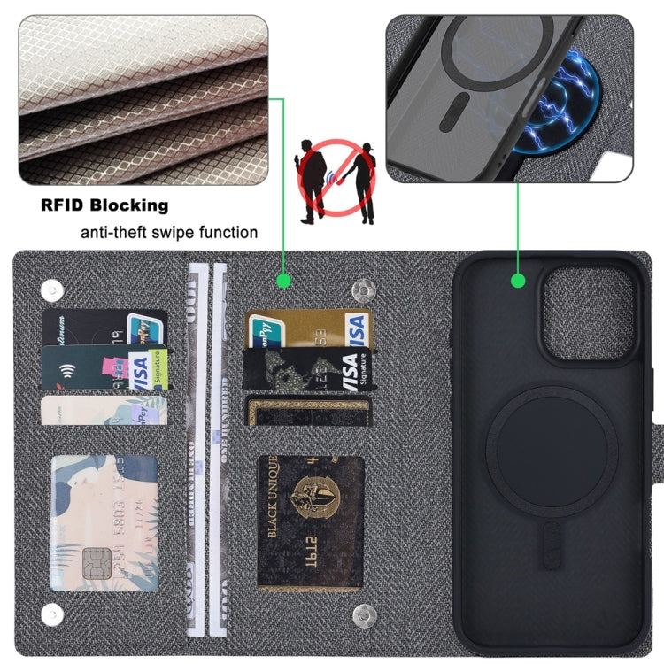 For iPhone 16 Pro ViLi GBS Series MagSafe Magnetic RFID Leather Flip Phone Case(Black)